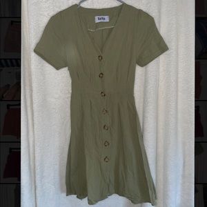 Olive green summer dress